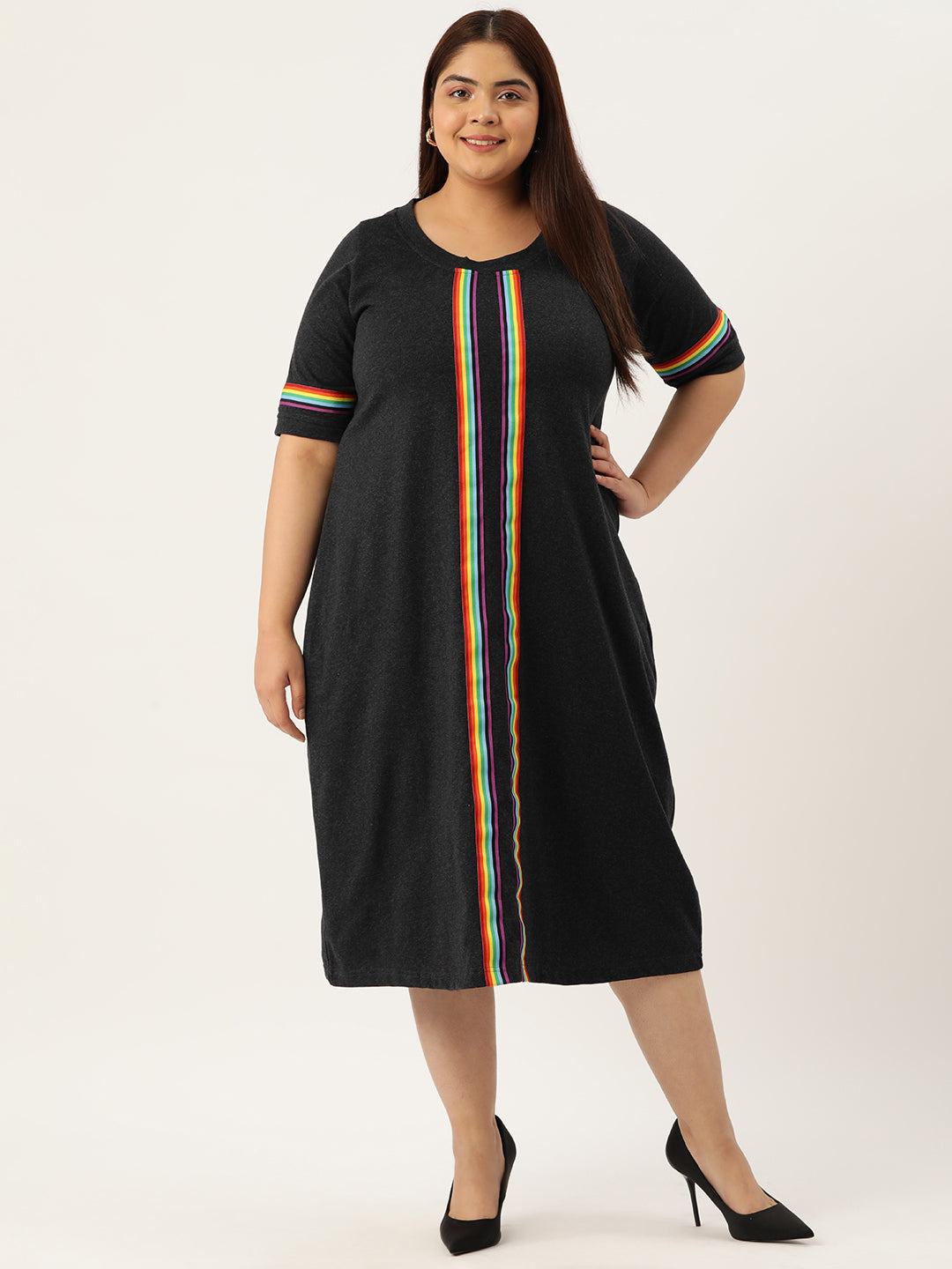 Plus Size A-Line Knitted Dress