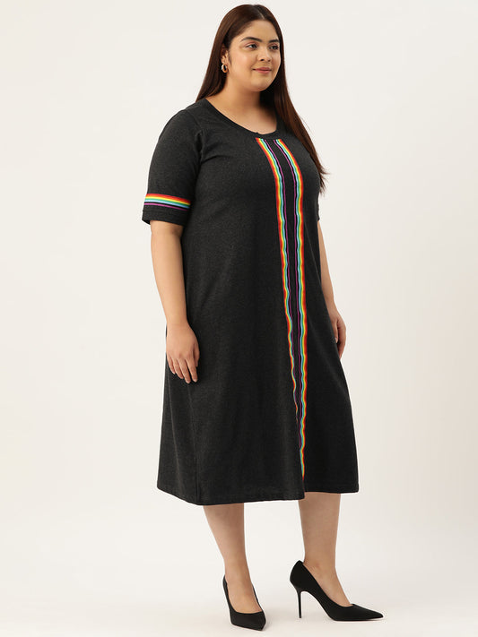 Plus Size A-Line Knitted Dress