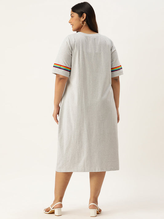Plus Size A-Line Knitted Dress