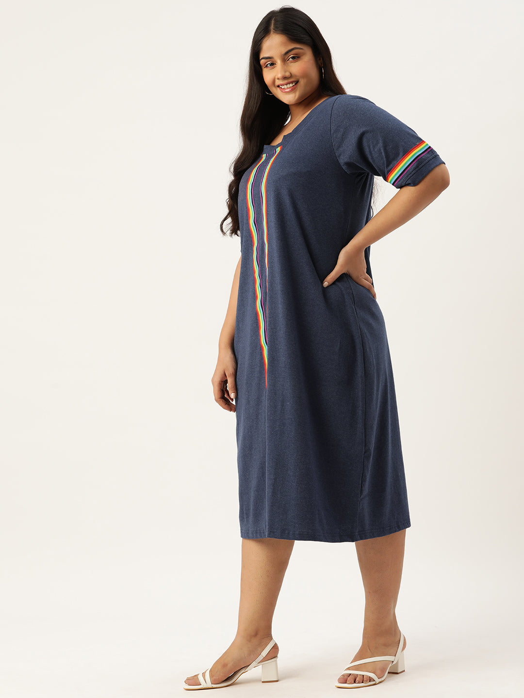 Plus Size A-Line Knitted Dress