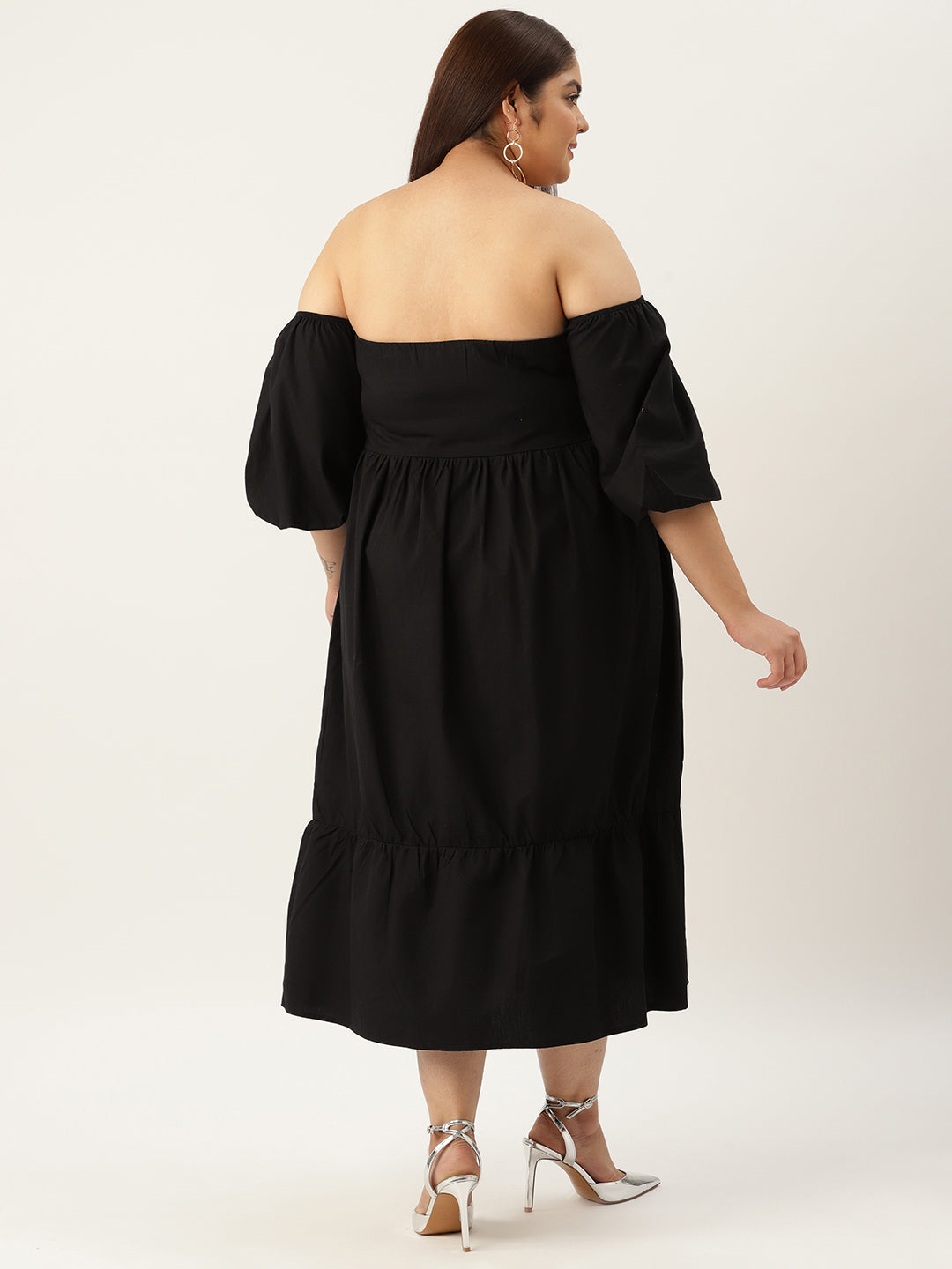 Plus Size Cotton Tiered Dress