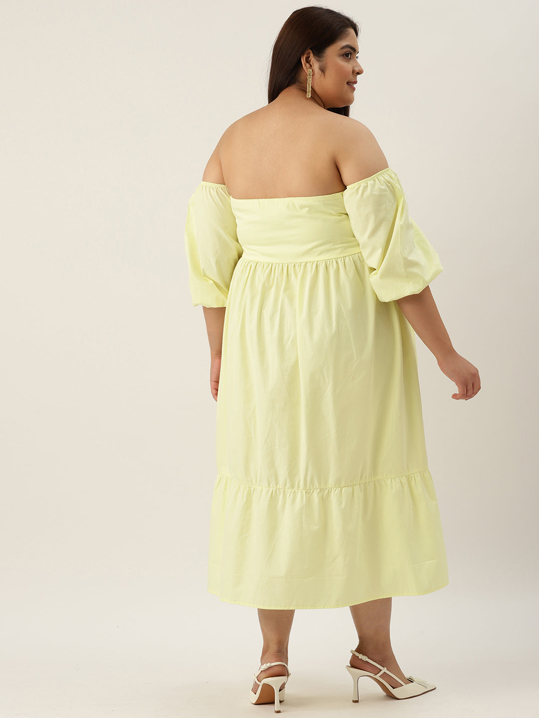 Plus Size Cotton Tiered Dress