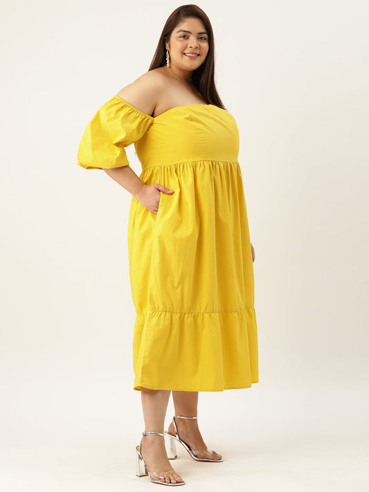 Plus Size Cotton Tiered Dress