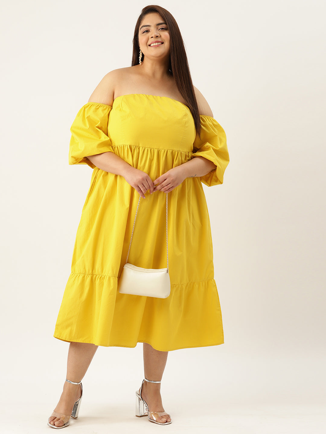 Plus Size Cotton Tiered Dress