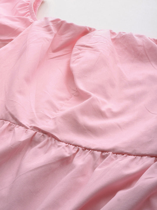 Plus Size Cotton Tiered Dress