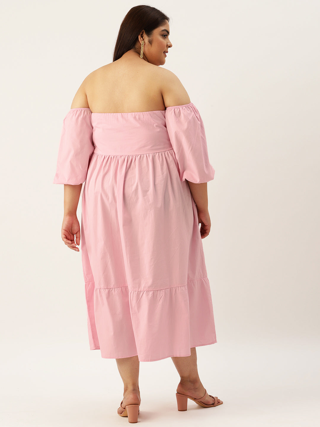 Plus Size Cotton Tiered Dress