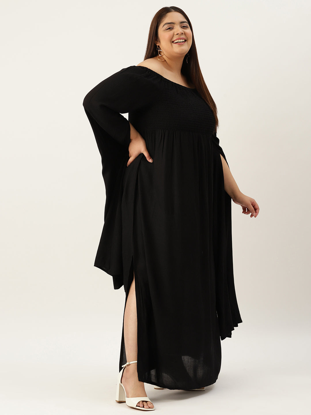 Plus Size Off Shoulder Maxi Dress