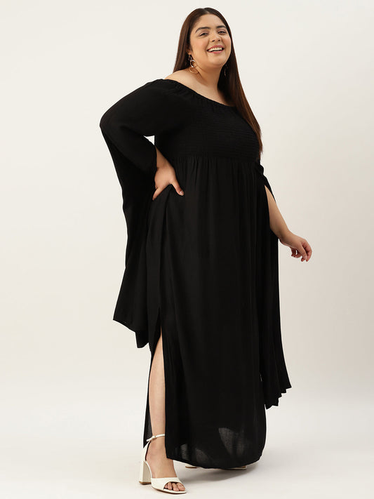 Plus Size Off Shoulder Maxi Dress