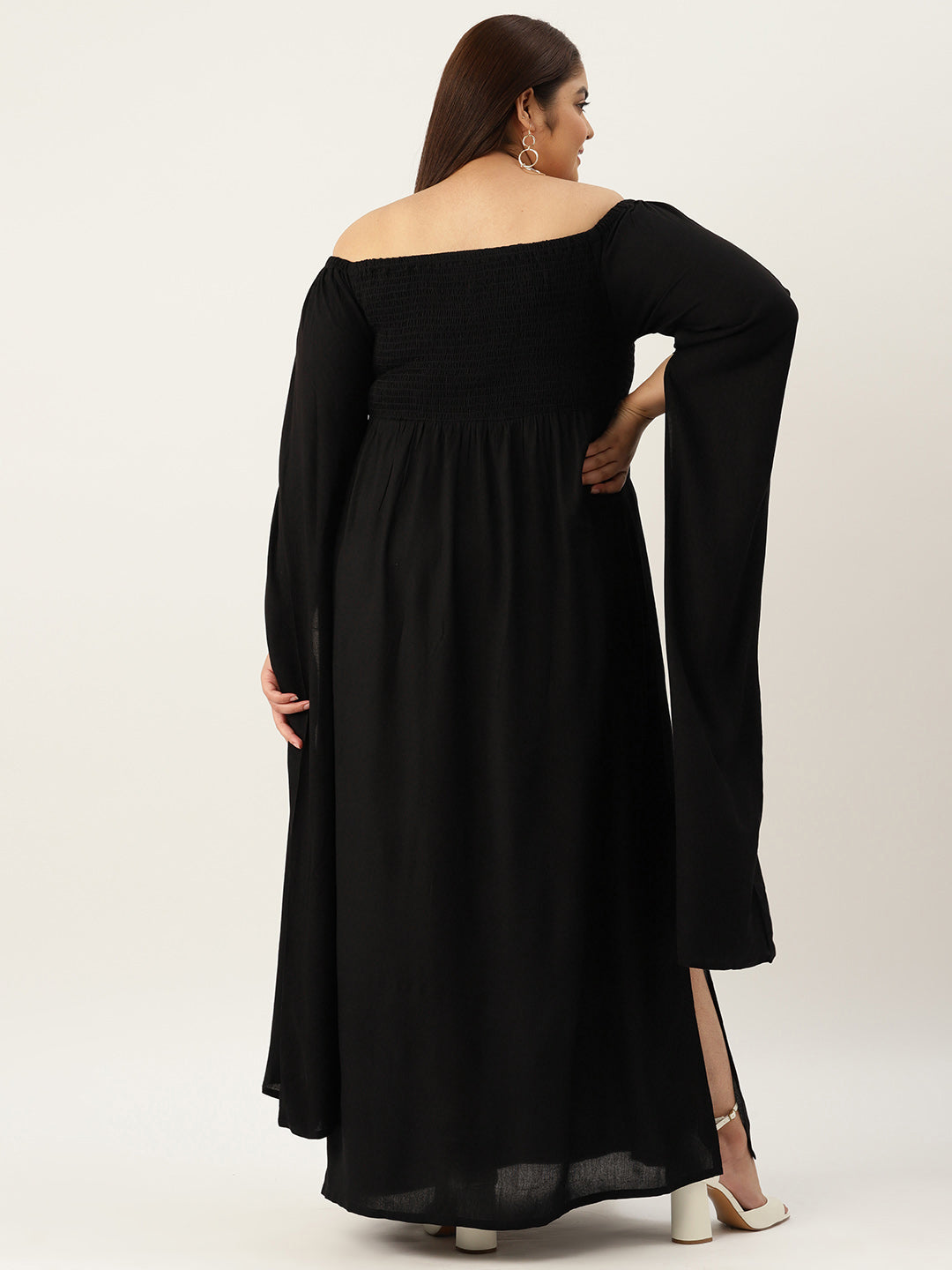 Plus Size Off Shoulder Maxi Dress