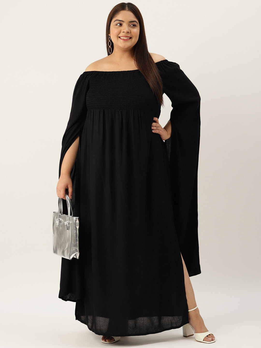 Plus Size Off Shoulder Maxi Dress