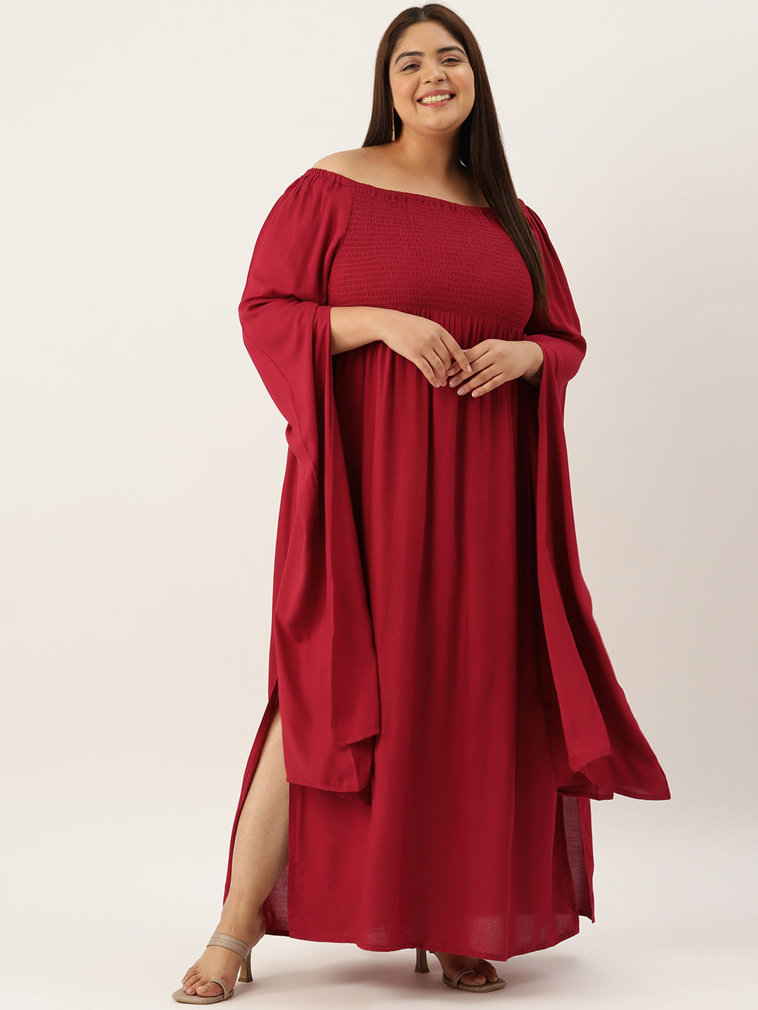 Plus Size Off Shoulder Maxi Dress