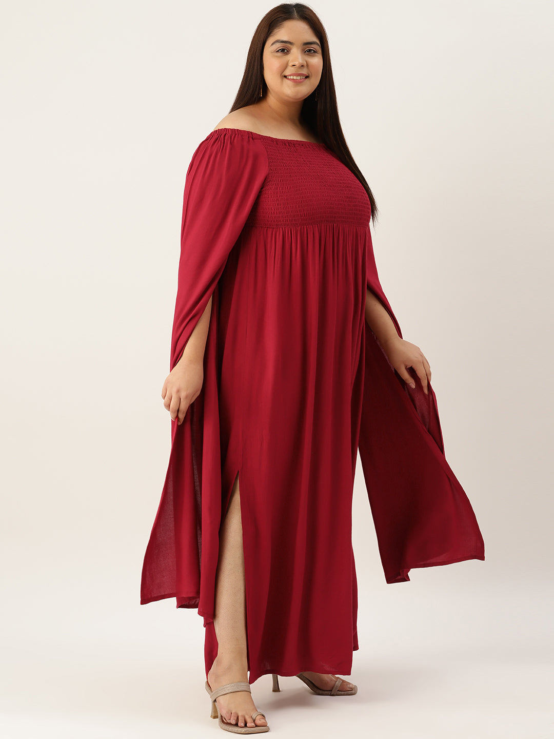 Plus Size Off Shoulder Maxi Dress