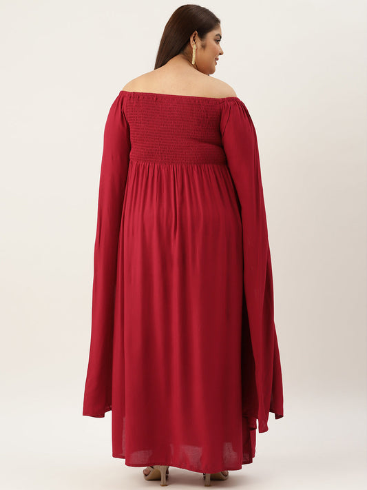 Plus Size Off Shoulder Maxi Dress