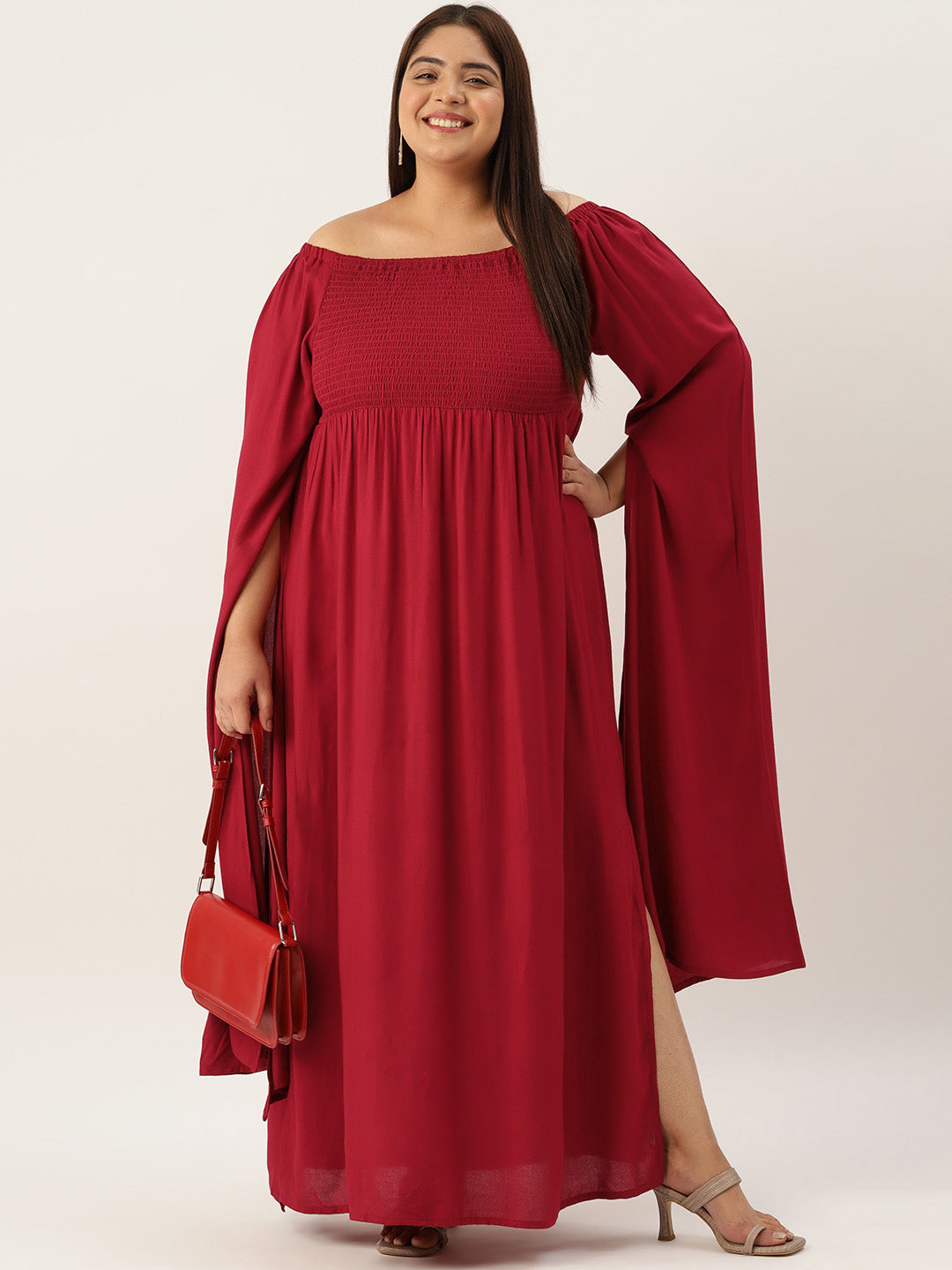 Plus Size Off Shoulder Maxi Dress