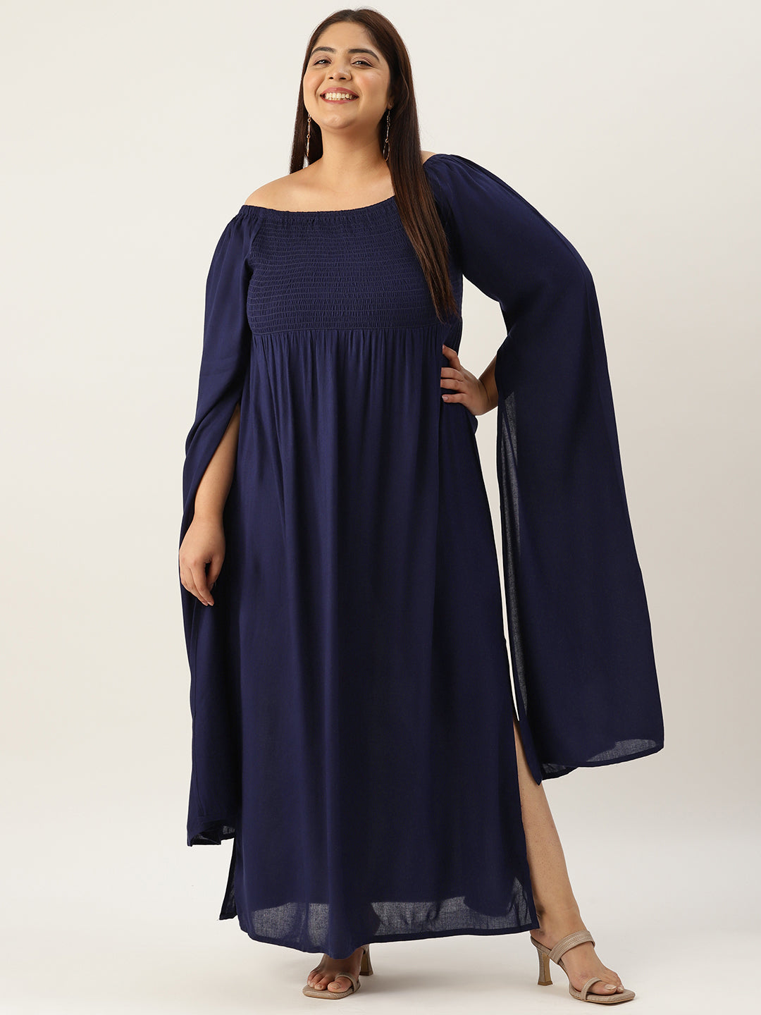 Plus Size Off Shoulder Maxi Dress