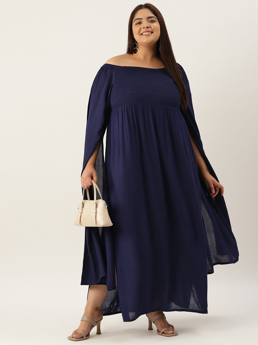 Plus Size Off Shoulder Maxi Dress