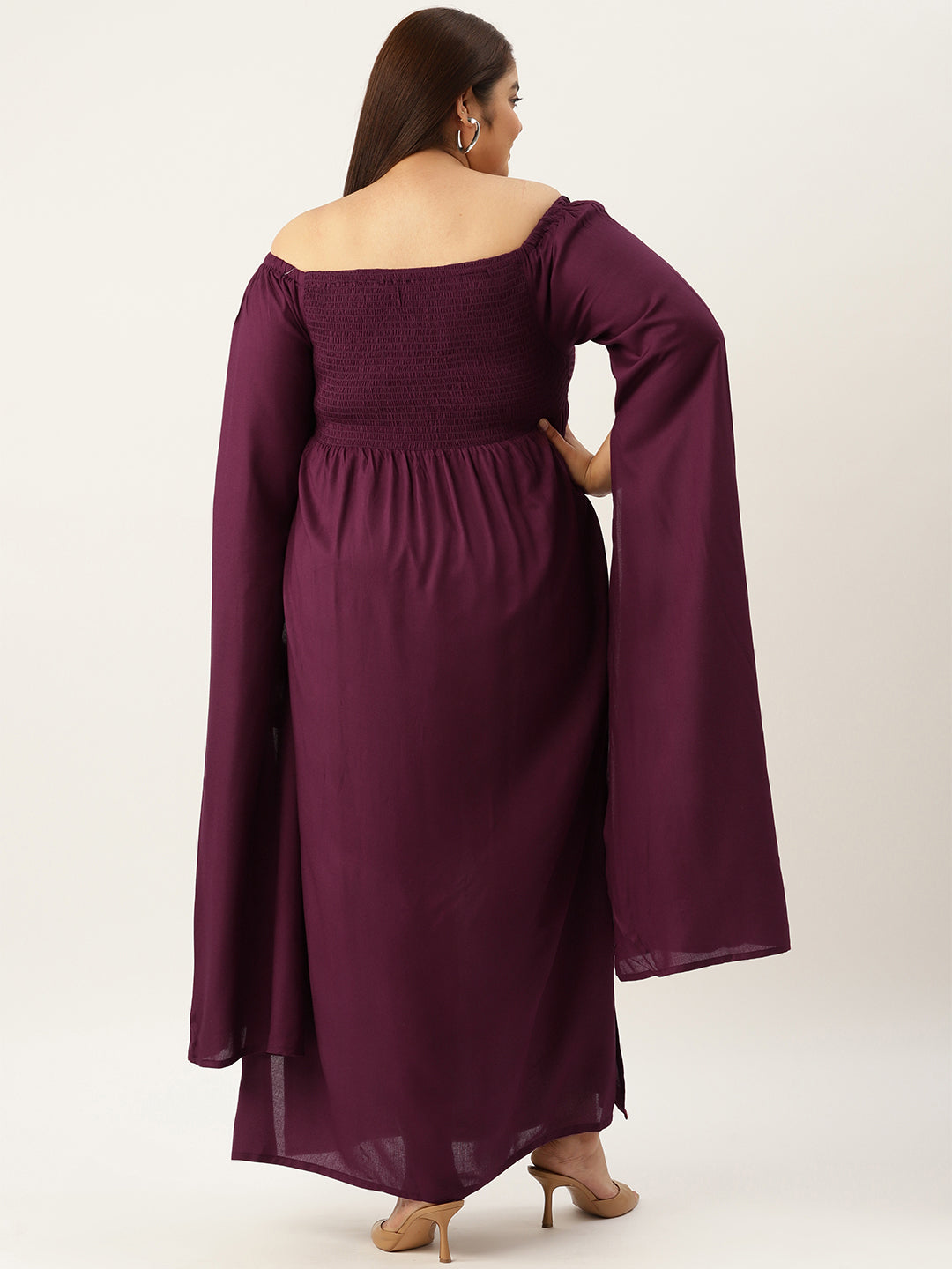 Plus Size Off Shoulder Maxi Dress