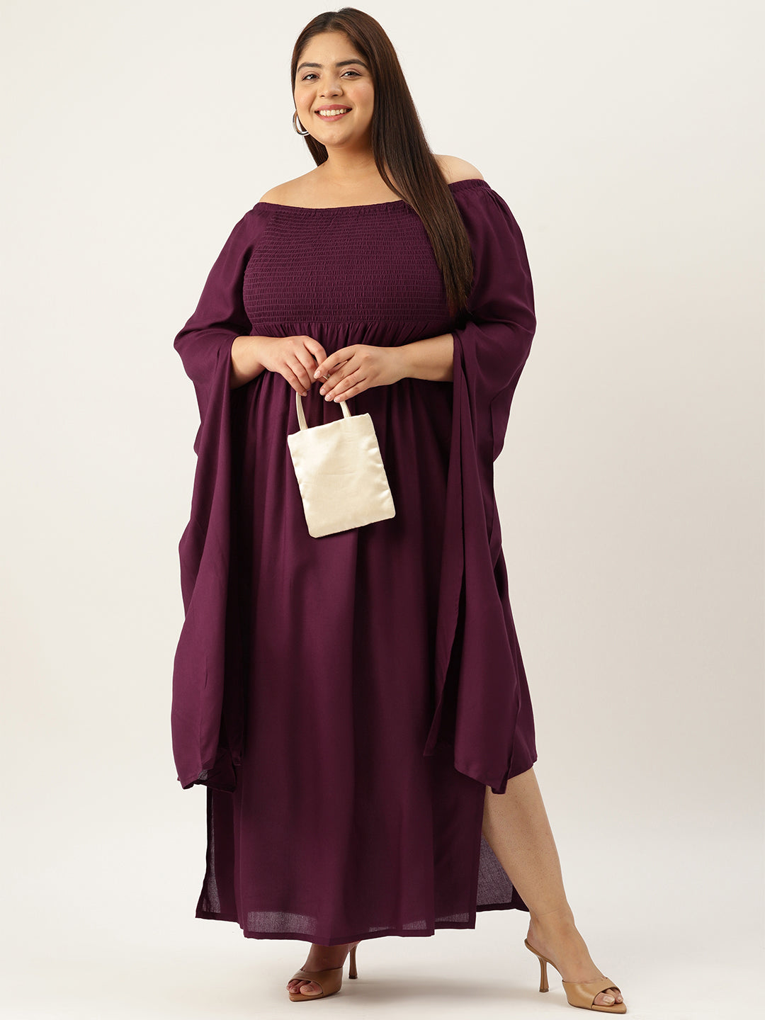 Plus Size Off Shoulder Maxi Dress