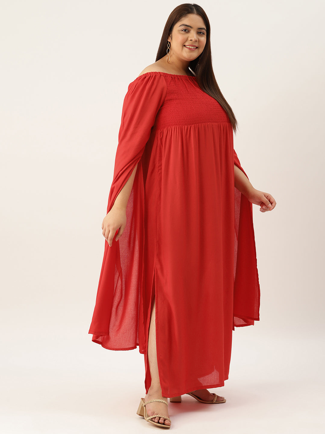 Plus Size Off Shoulder Maxi Dress