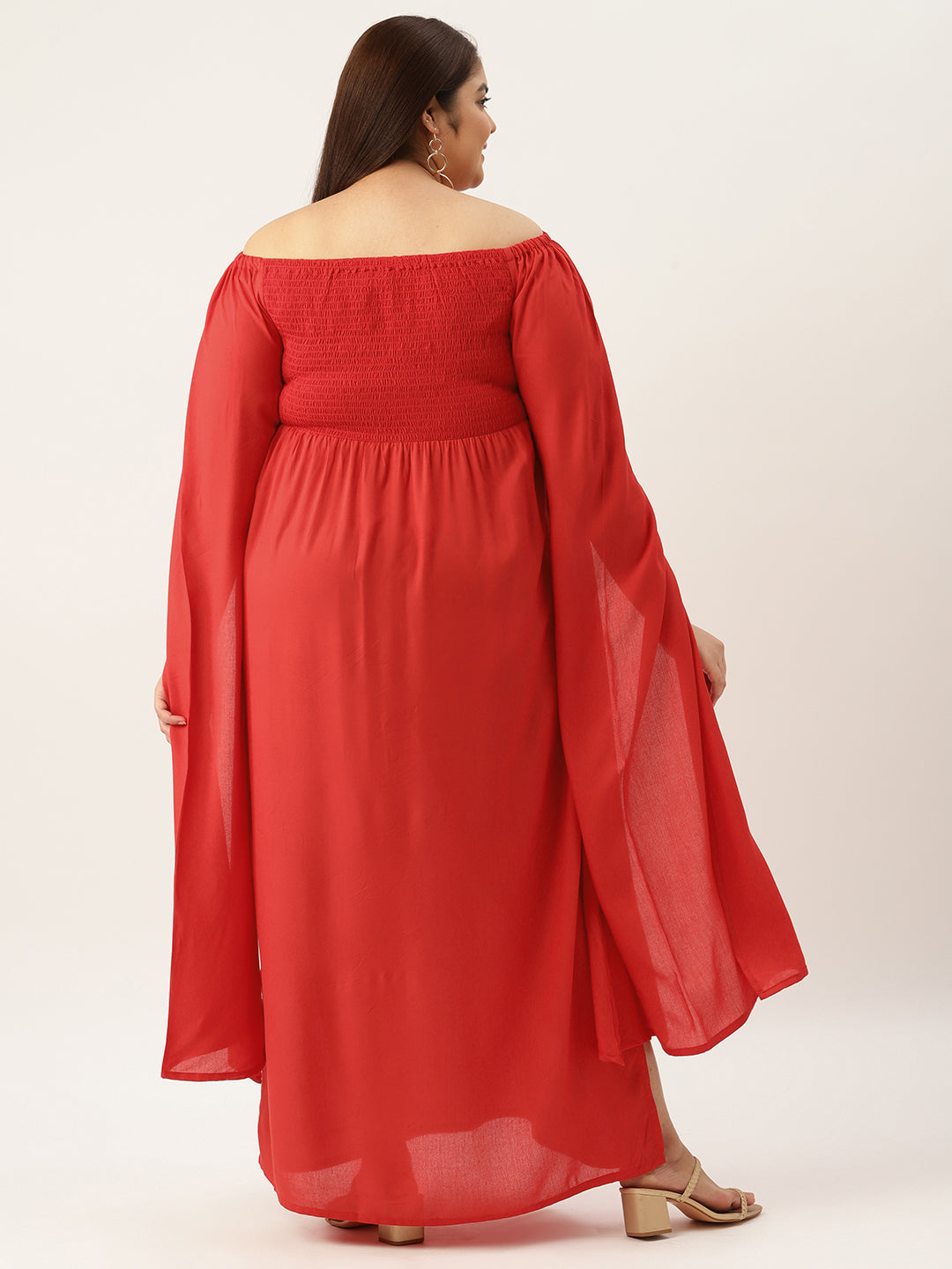 Plus Size Off Shoulder Maxi Dress