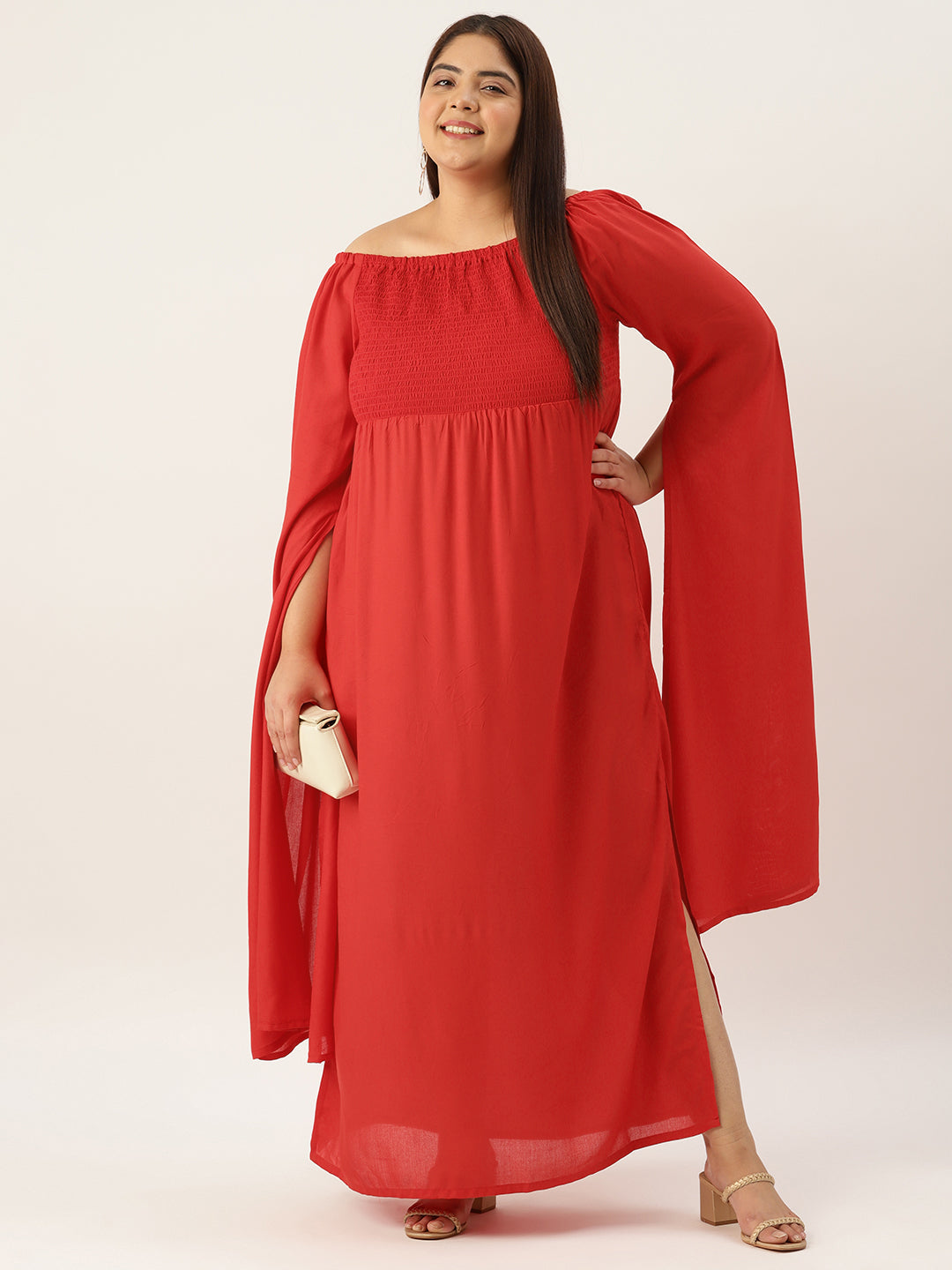 Plus Size Off Shoulder Maxi Dress