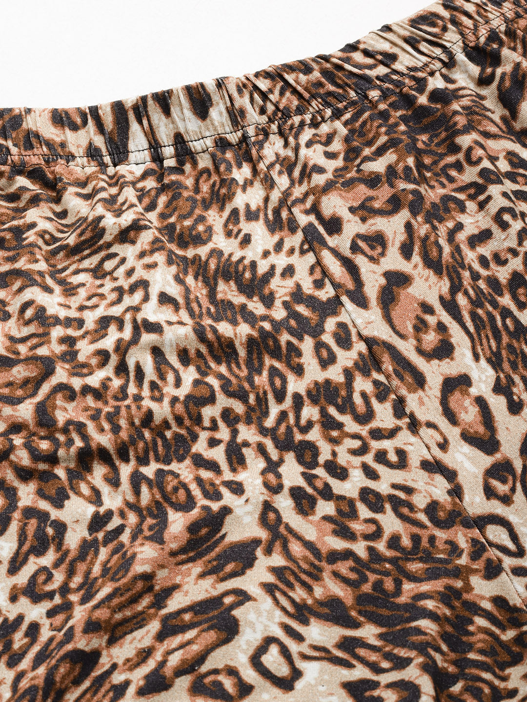 Women Plus Size Printed High-Rise Trousers