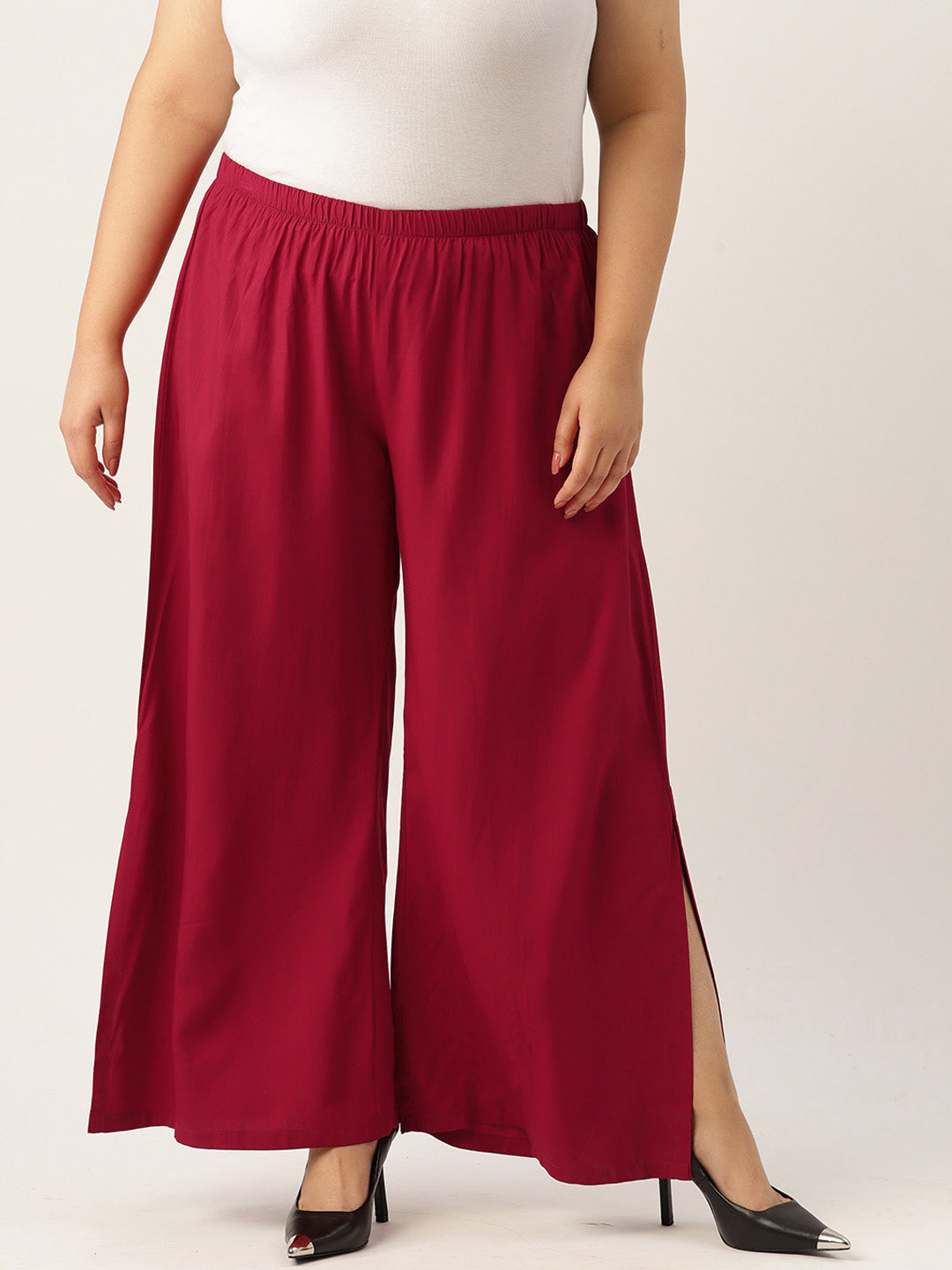 Plus Size Wide Leg Flared Palazzo