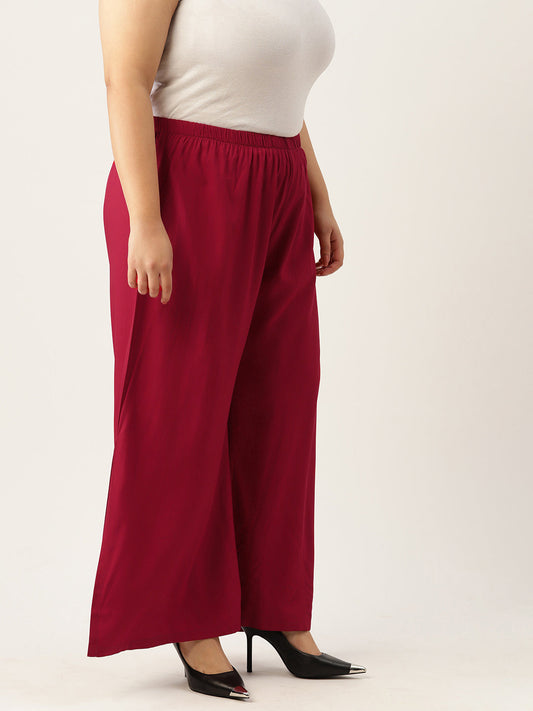 Plus Size Wide Leg Flared Palazzo