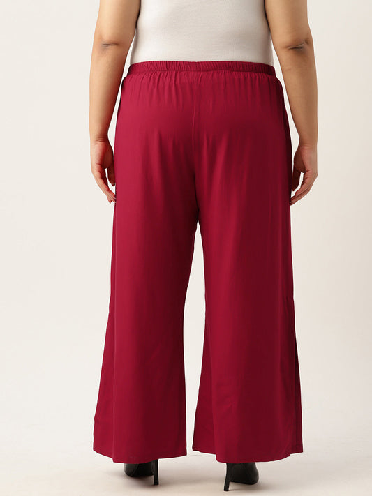 Plus Size Wide Leg Flared Palazzo