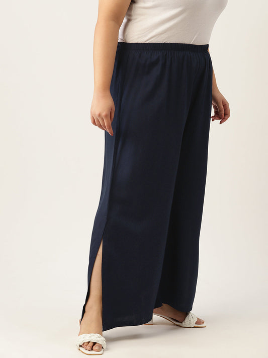 Plus Size Wide Leg Flared Palazzo