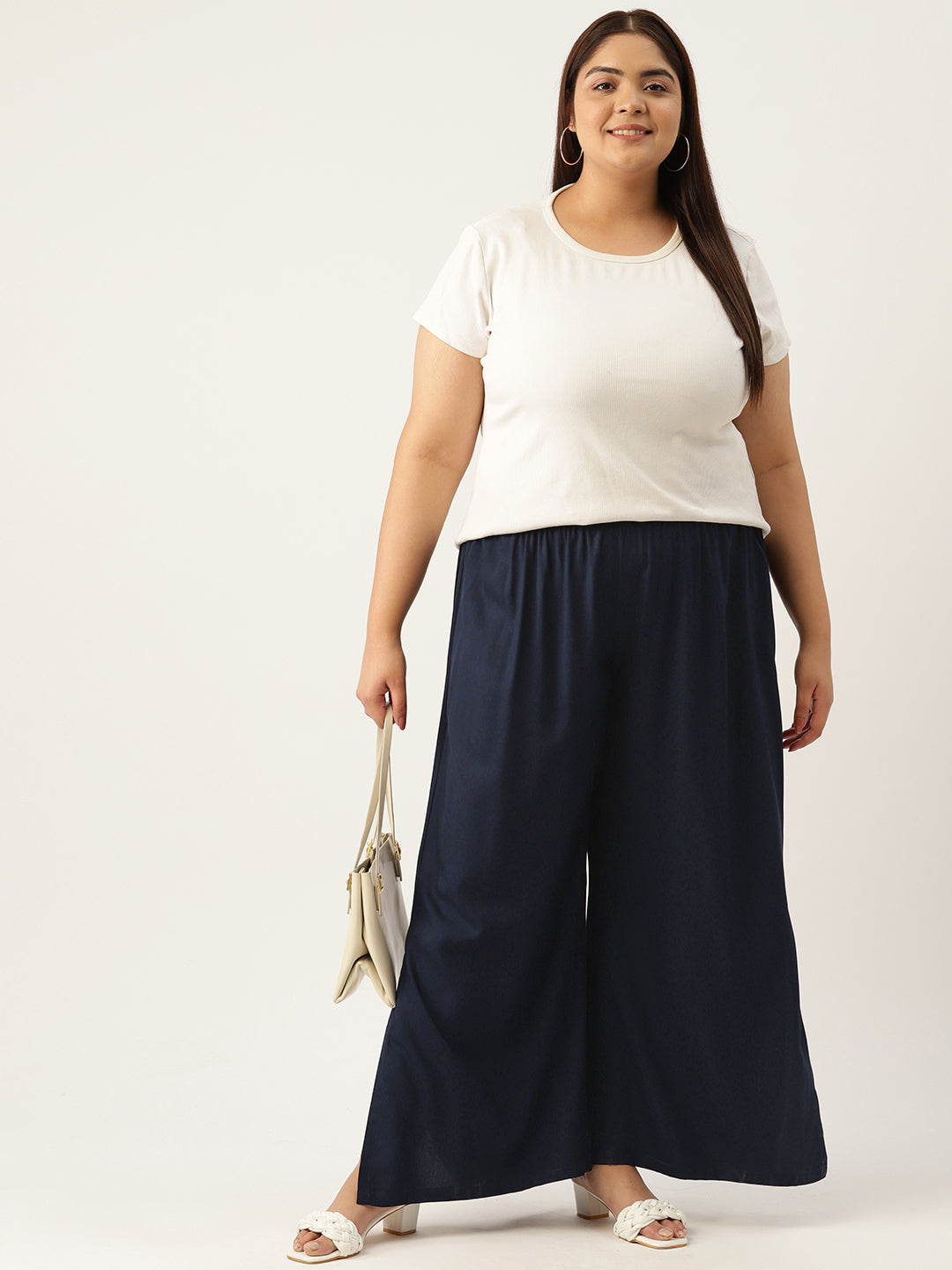 Plus Size Wide Leg Flared Palazzo