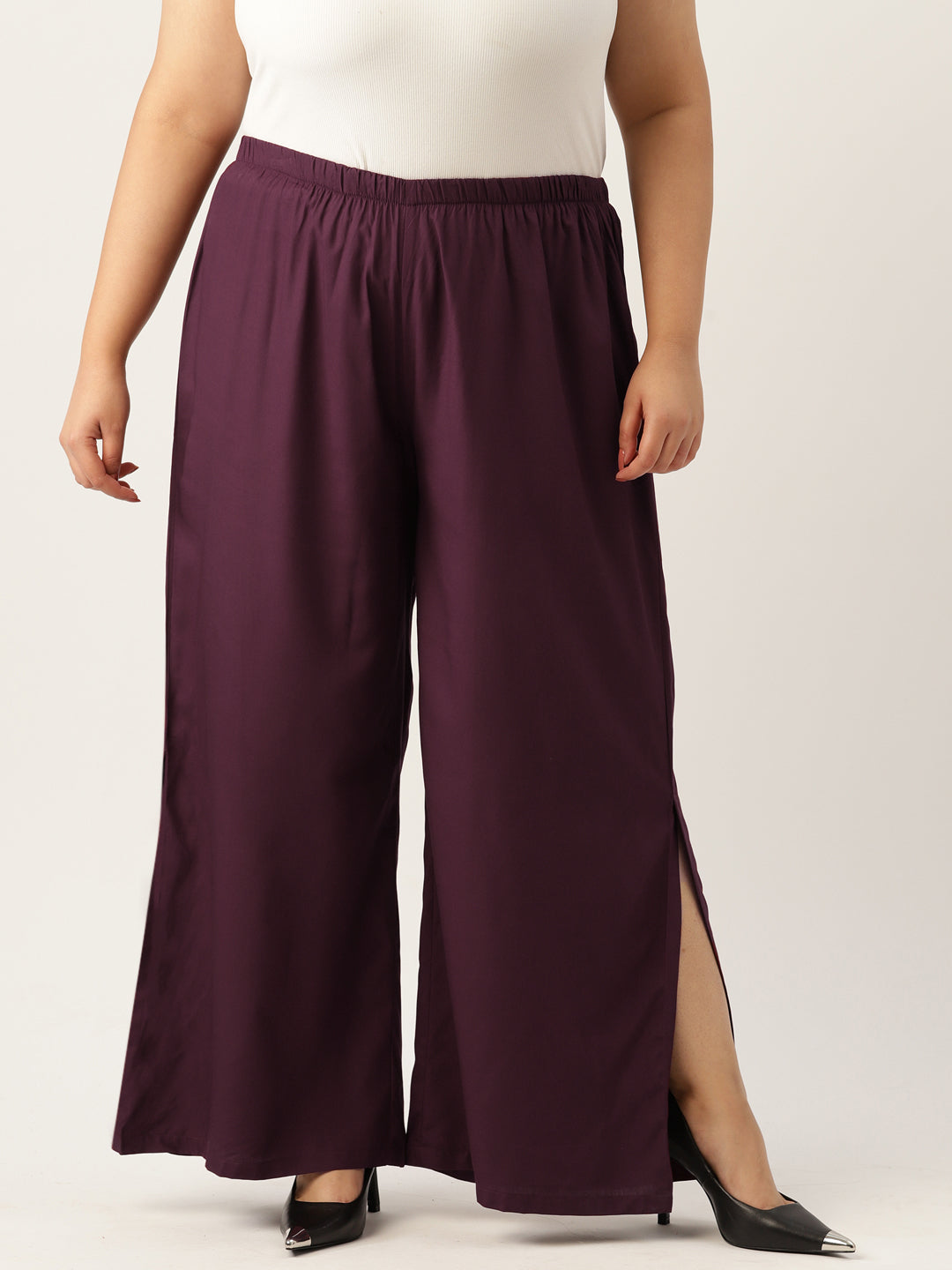 Plus Size Wide Leg Flared Palazzo