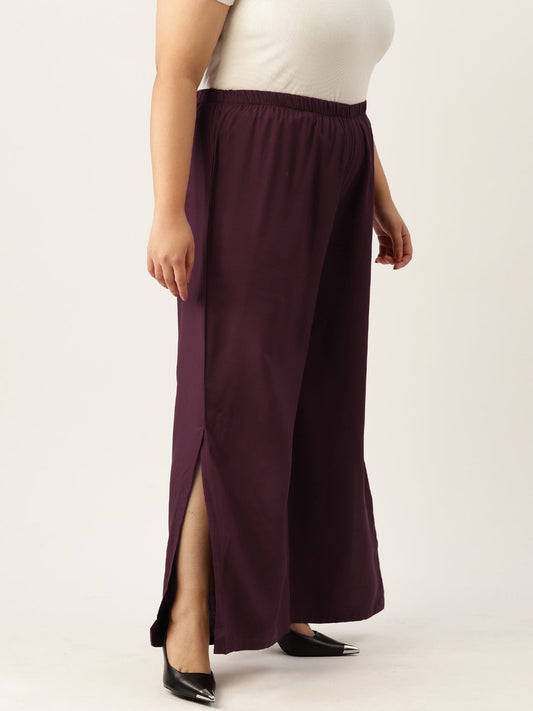 Plus Size Wide Leg Flared Palazzo