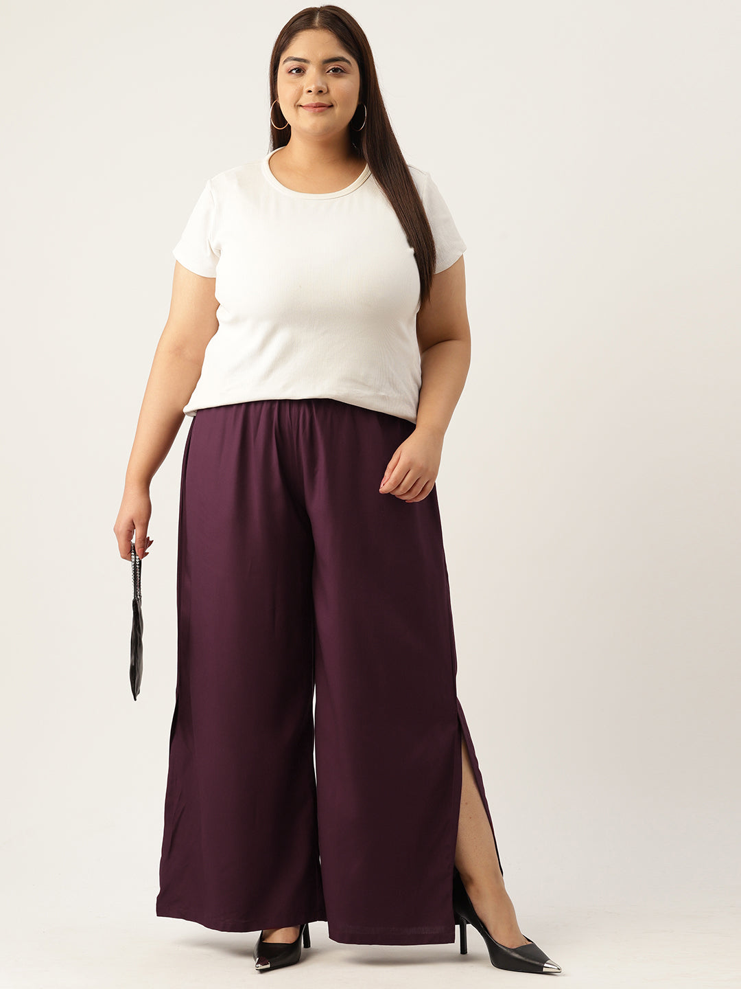 Plus Size Wide Leg Flared Palazzo