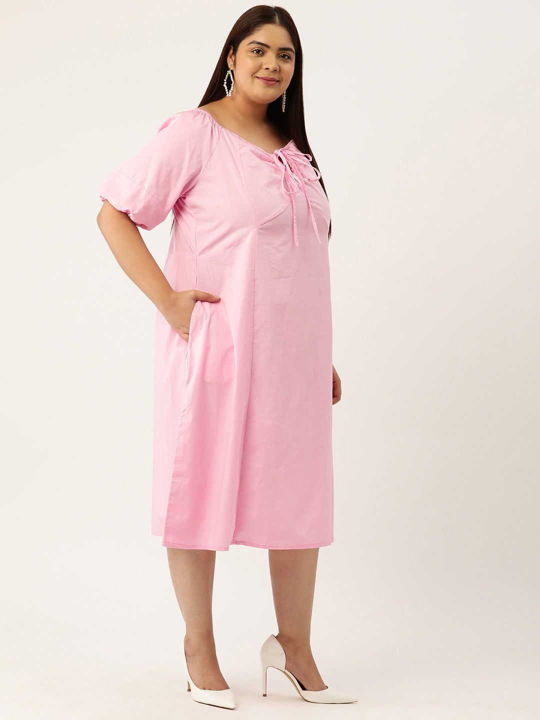 Plus Size A-Line Cotton Dress
