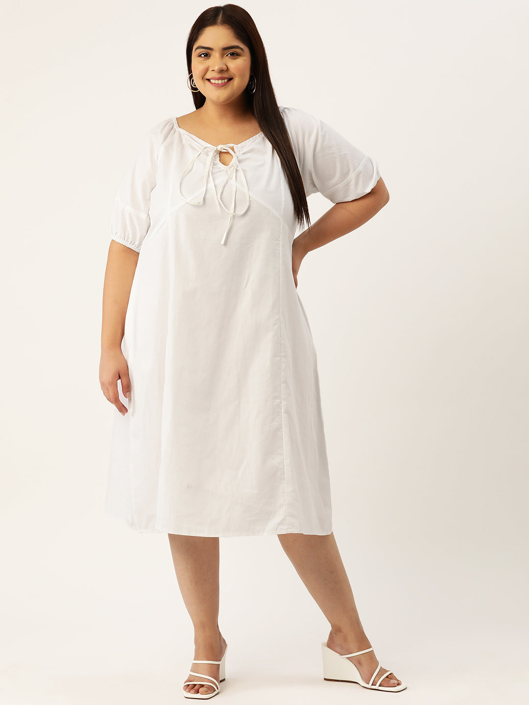 Plus Size A-Line Cotton Dress