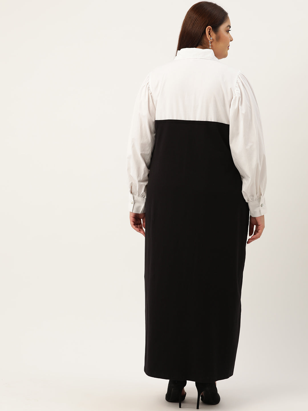 Plus Size Color Block A-Line Dress
