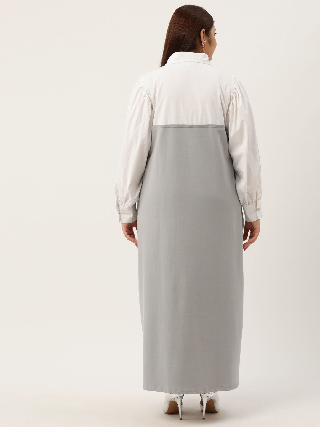 Plus Size Color Block A-Line Dress