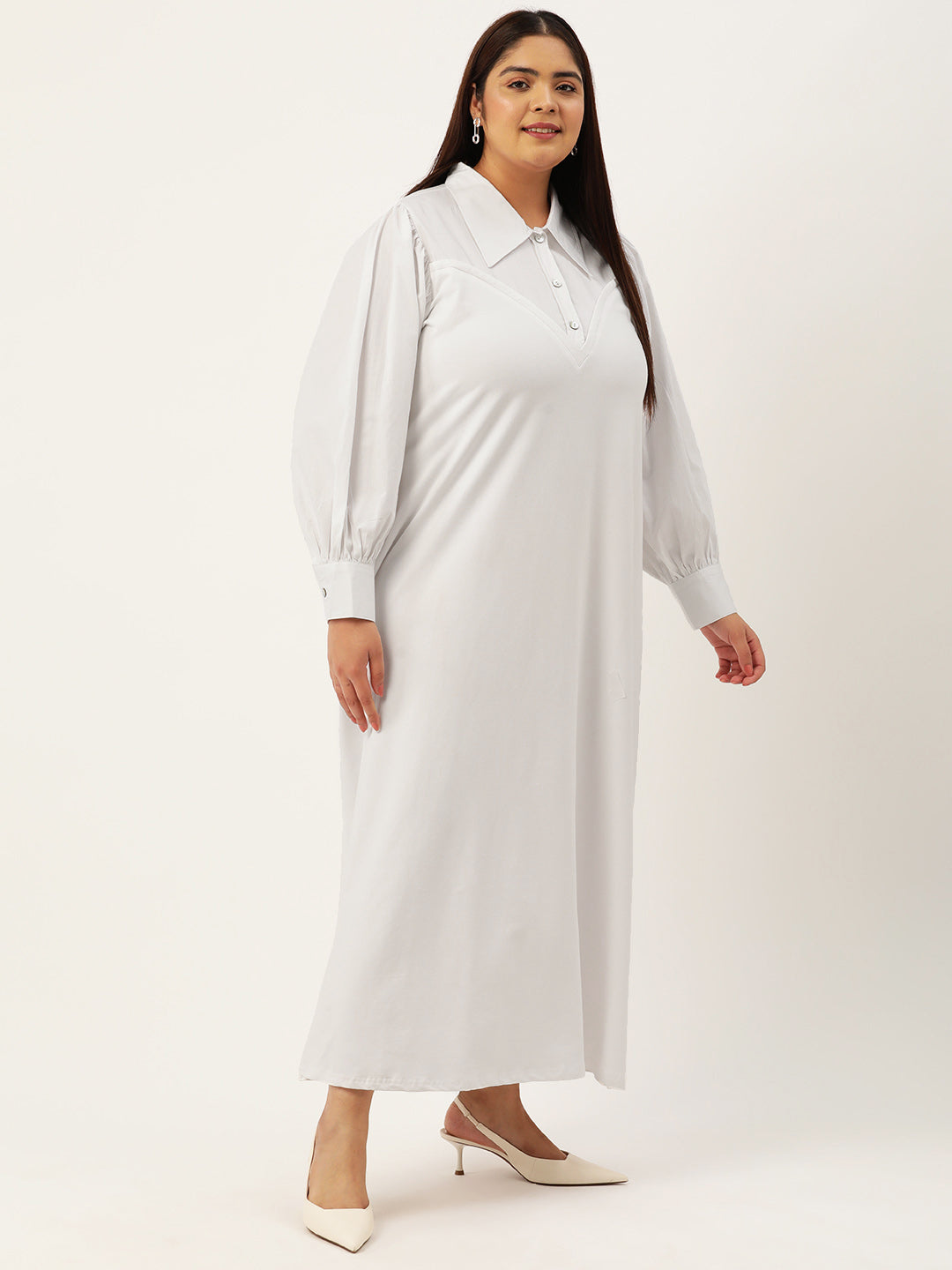 Plus Size Color Block A-Line Dress
