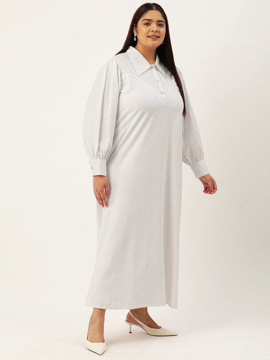 Plus Size Color Block A-Line Dress