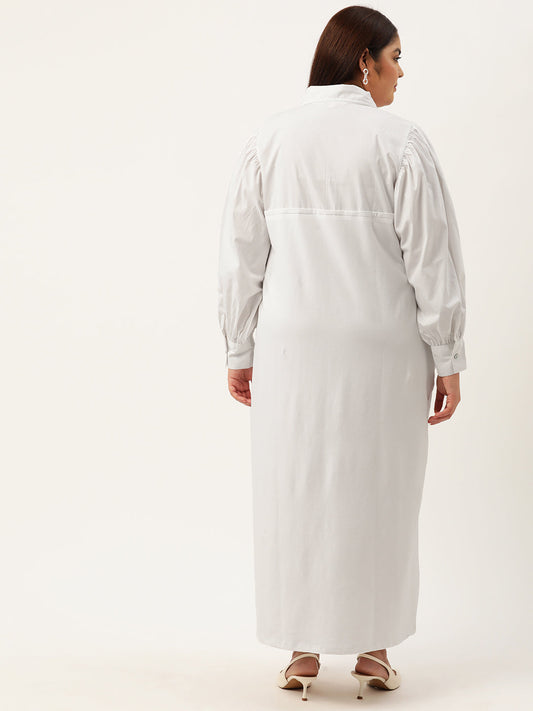 Plus Size Color Block A-Line Dress