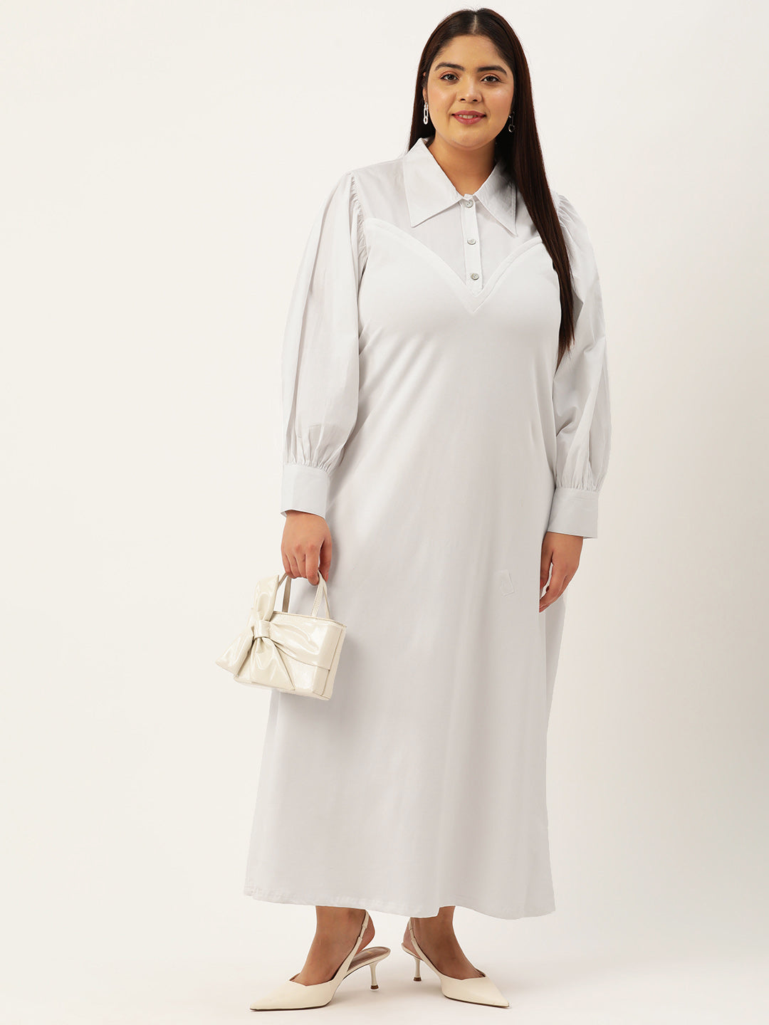 Plus Size Color Block A-Line Dress