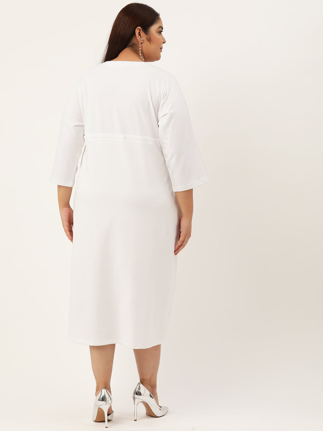 Plus Size Color Block A-Line Dress