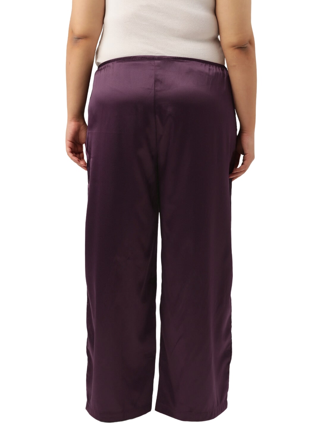 Plus Size Wide Leg Stretch Satin Pants