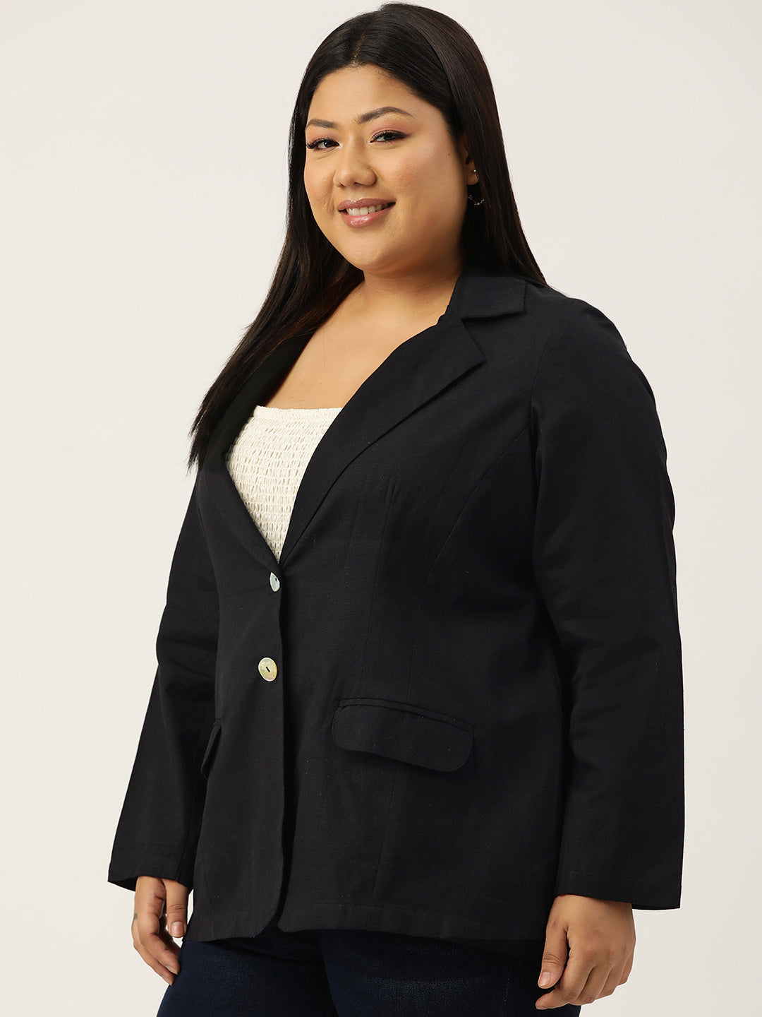Women Lightweight Longline Tailored Jacket