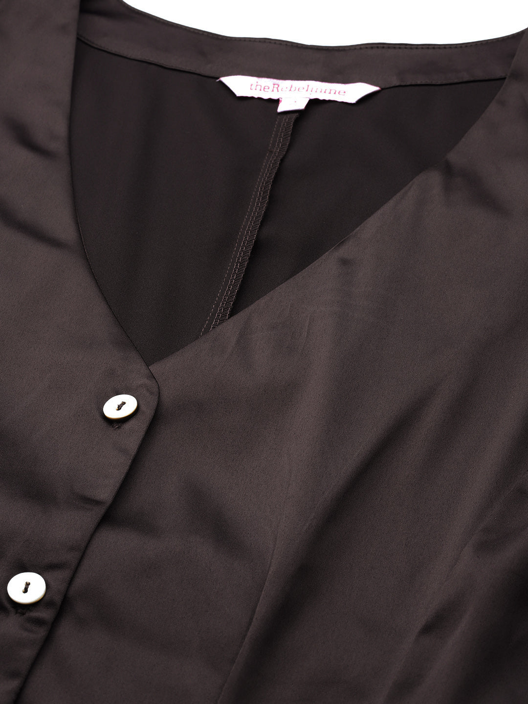 Plus Size Satin Shirt Style Top