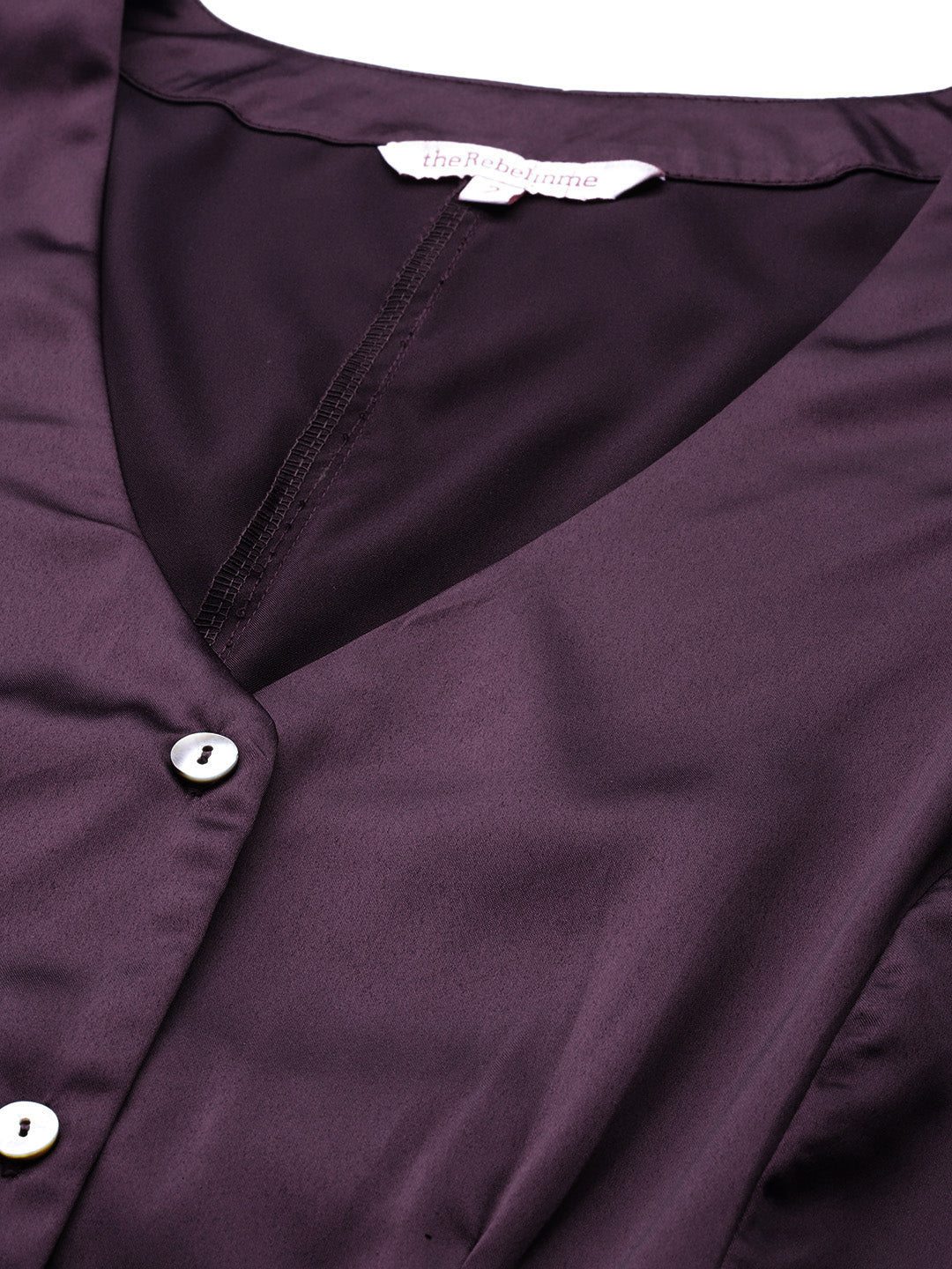 Plus Size Satin Shirt Style Top