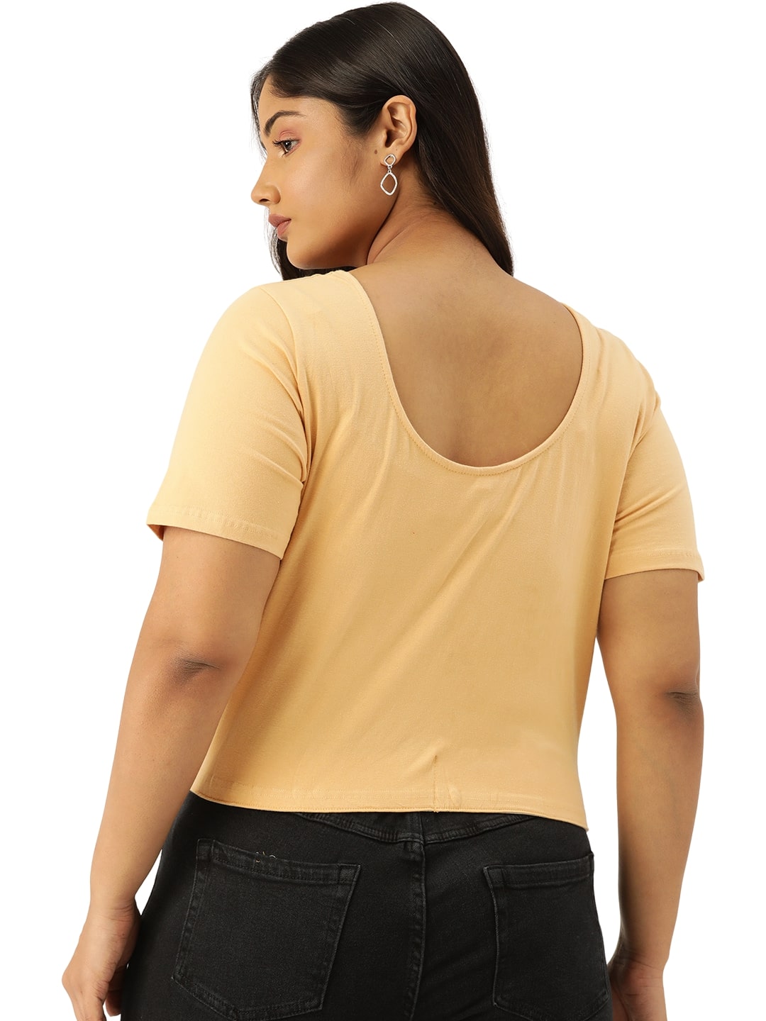 Plus Size Cotton Knitted Crop Top