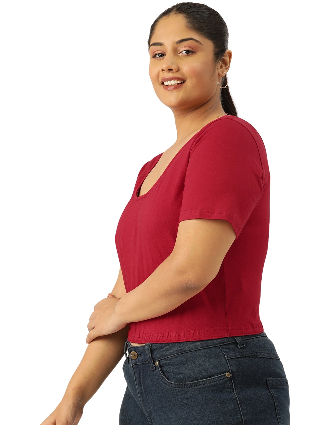 Plus Size Cotton Knitted Crop Top