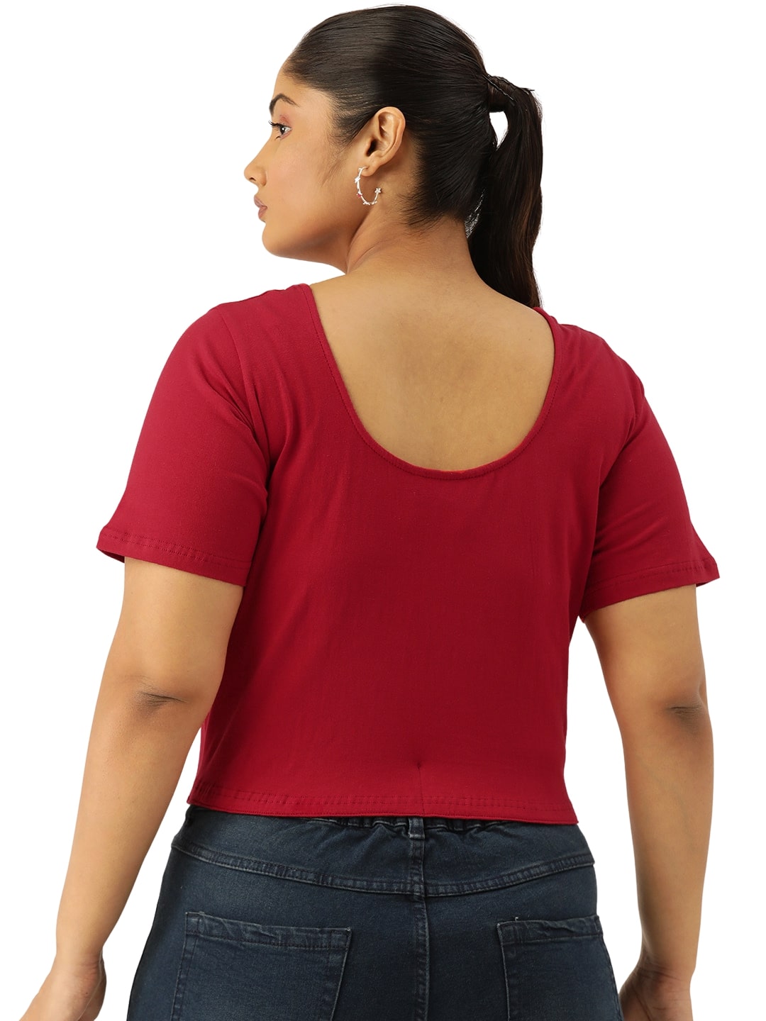 Plus Size Cotton Knitted Crop Top